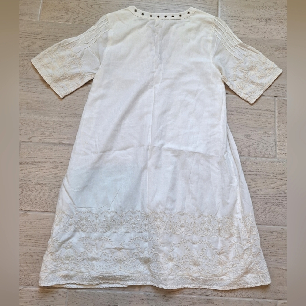 Sundance Nicolette embroidered V-neck white cotton dress with embroidery - XS - Picture 11 of 13